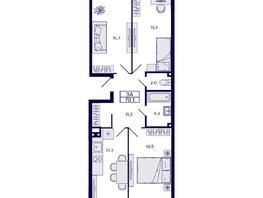 Продается 3-комнатная квартира ЖК Gorizont (Горизонт), 78.1  м², 8990000 рублей