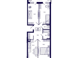 Продается 3-комнатная квартира ЖК Gorizont (Горизонт), 81.5  м², 9990000 рублей