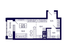 Продается Студия ЖК Grando (Грандо), 33.9  м², 7050000 рублей