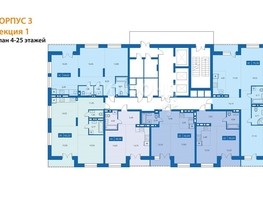 Продается 2-комнатная квартира ЖК Воздух, дом 3, 42.68  м², 10100000 рублей