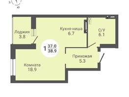 Продается Студия ЖК На Петухова, дом 2, 38.9  м², 3735000 рублей