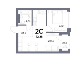 Продается 2-комнатная квартира ЖК Горская Лагуна, корпус 2, 41.1  м², 9800000 рублей