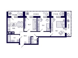 Продается 3-комнатная квартира ЖК Grando (Грандо), 82.1  м², 13053900 рублей