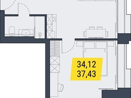 Продается 1-комнатная квартира АК Land Lord (Ленд Лорд), 37.43  м², 6737400 рублей