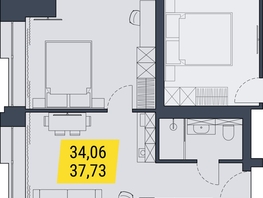 Продается 1-комнатная квартира АК Land Lord (Ленд Лорд), 37.73  м², 6810265 рублей