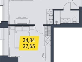 Продается 1-комнатная квартира АК Land Lord (Ленд Лорд), 37.65  м², 6795825 рублей