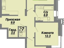 Продается 3-комнатная квартира ЖК Калининский квартал, дом 1, 85.3  м², 13221500 рублей