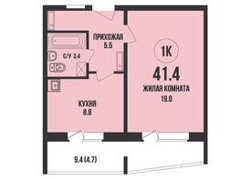 Продается 1-комнатная квартира ЖК Династия, дом 906, 41.4  м², 4680000 рублей