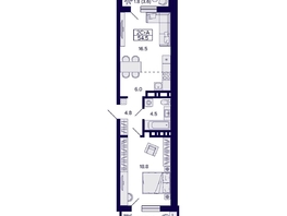 Продается 2-комнатная квартира ЖК Grando (Грандо), 54.5  м², 9550000 рублей