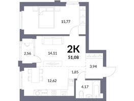 Продается 2-комнатная квартира ЖК Горская Лагуна, корпус 2, 53.74  м², 10800000 рублей