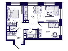 Продается 3-комнатная квартира ЖК Citatum (Цитатум), 55.4  м², 9250000 рублей