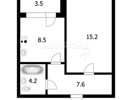 Продается 1-комнатная квартира Попова ул, 35.5  м², 3950000 рублей