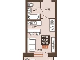 Продается Студия ЖК Ермак, 31.27  м², 4030000 рублей