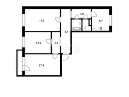 Продается 3-комнатная квартира Полярная ул, 78.5  м², 5700000 рублей