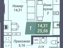 Продается Студия АК Voroshilov (Ворошилов), 25.56  м², 3425040 рублей