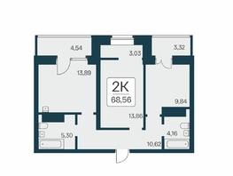 Продается 2-комнатная квартира ЖК Сакура парк, дом 2, 68.56  м², 12350000 рублей