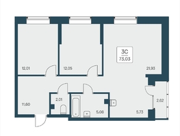 Продается 3-комнатная квартира ЖК Расцветай на Дуси Ковальчук, 73.03  м², 10650000 рублей