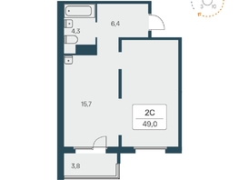 Продается 2-комнатная квартира ЖК Эко-квартал на Кедровой, дом 1, 49  м², 5600000 рублей