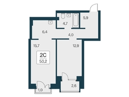 Продается 2-комнатная квартира ЖК Расцветай на Красном, дом 3,4, 53.2  м², 9800000 рублей