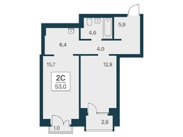 Продается 2-комнатная квартира ЖК Расцветай на Красном, дом 3,4, 53  м², 10050000 рублей