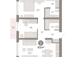 Продается 2-комнатная квартира ЖК Европейский берег, дом 49, 67.64  м², 10550000 рублей