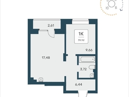 Продается 1-комнатная квартира ЖК Расцветай на Авиастроителей, 39.92  м², 6500000 рублей