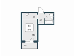 Продается 1-комнатная квартира ЖК Цветной бульвар, дом 4 сек 2, 28.6  м², 3800000 рублей