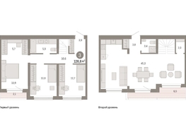 Продается 3-комнатная квартира ЖК Европейский берег, дом 49, 128.82  м², 22260000 рублей