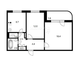 Продается 2-комнатная квартира В. Высоцкого ул, 51  м², 4300000 рублей