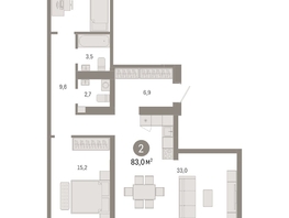 Продается 2-комнатная квартира ЖК Европейский берег, дом 49, 83.02  м², 15850000 рублей