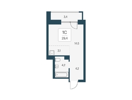 Продается Студия ЖК Расцветай на Кропоткина, дом 1, 29.4  м², 5300000 рублей