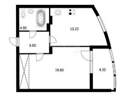 Продается 1-комнатная квартира Закаменский мкр, 42.98  м², 7000000 рублей