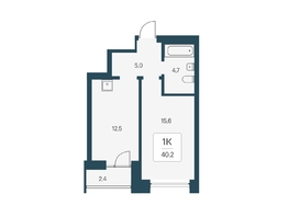 Продается 1-комнатная квартира ЖК Расцветай на Кропоткина, дом 1, 40.2  м², 6500000 рублей