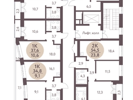 Продается 2-комнатная квартира ЖК Зеленый город, дом 1, 54.5  м², 6668700 рублей