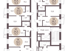 Продается 1-комнатная квартира ЖК Зеленый город, дом 1, 41.1  м², 5278500 рублей