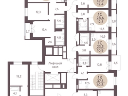 Продается 1-комнатная квартира ЖК Зеленый город, дом 1, 42.7  м², 5439100 рублей