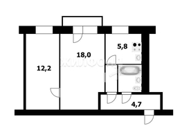 Продается 2-комнатная квартира Кузьмы Минина ул, 45.3  м², 3800000 рублей