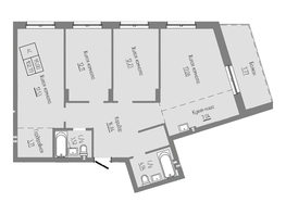 Продается 4-комнатная квартира ЖК Базилик, дом 2, 95  м², 10726000 рублей