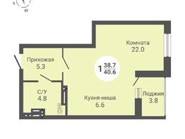 Продается Студия ЖК На Петухова, дом 1, 40.6  м², 4179000 рублей