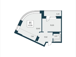 Продается 2-комнатная квартира ЖК Сакура парк, дом 3, 63.99  м², 11200000 рублей