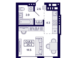 Продается Студия ЖК Сподвижники, 25.3  м², 3850000 рублей