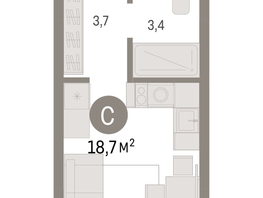 Продается Студия ЖК Авиатор, дом 3, 18.66  м², 4100000 рублей