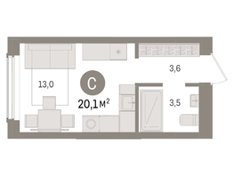 Продается Студия ЖК Авиатор, дом 3, 20.11  м², 4370000 рублей