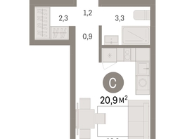 Продается Студия ЖК Авиатор, дом 3, 20.9  м², 4570000 рублей