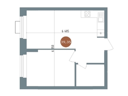 Продается 2-комнатная квартира ЖК 19/56 Кварталы Телецентра, сек 3, 39.35  м², 6700000 рублей