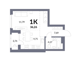 Продается 1-комнатная квартира ЖК Горская Лагуна, корпус 2, 34.88  м², 8800000 рублей