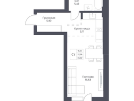 Продается Студия ЖК Актив, 36.02  м², 6150000 рублей