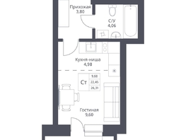 Продается Студия ЖК Актив, 26.31  м², 5000000 рублей