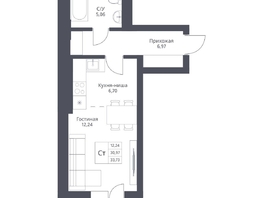 Продается Студия ЖК Актив, 33.73  м², 5950000 рублей