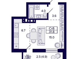 Продается Студия ЖК Grando (Грандо), 31.8  м², 7150000 рублей